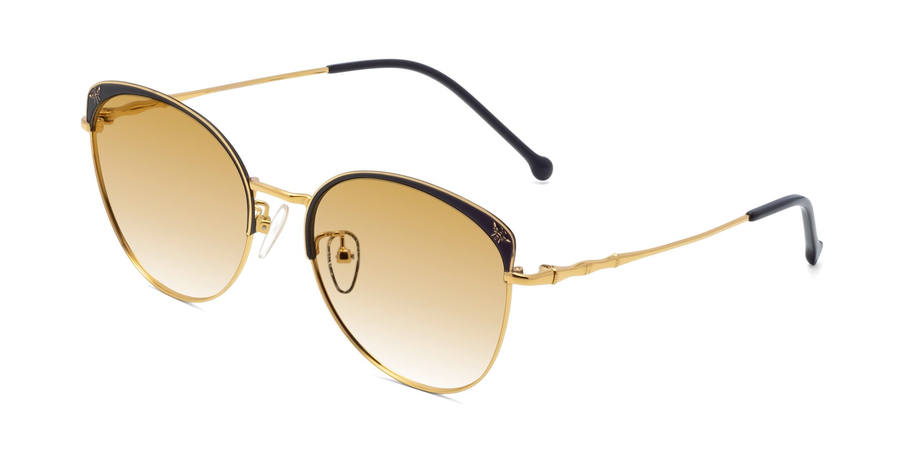 Angle of 18019 in Black-Gold with Champagne Gradient Lenses