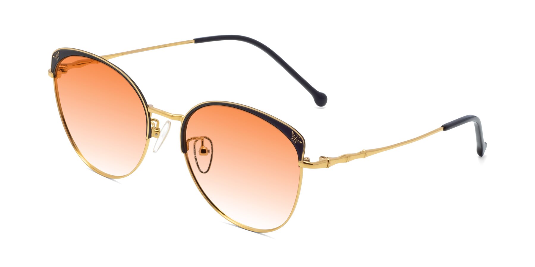 Angle of 18019 in Black-Gold with Orange Gradient Lenses