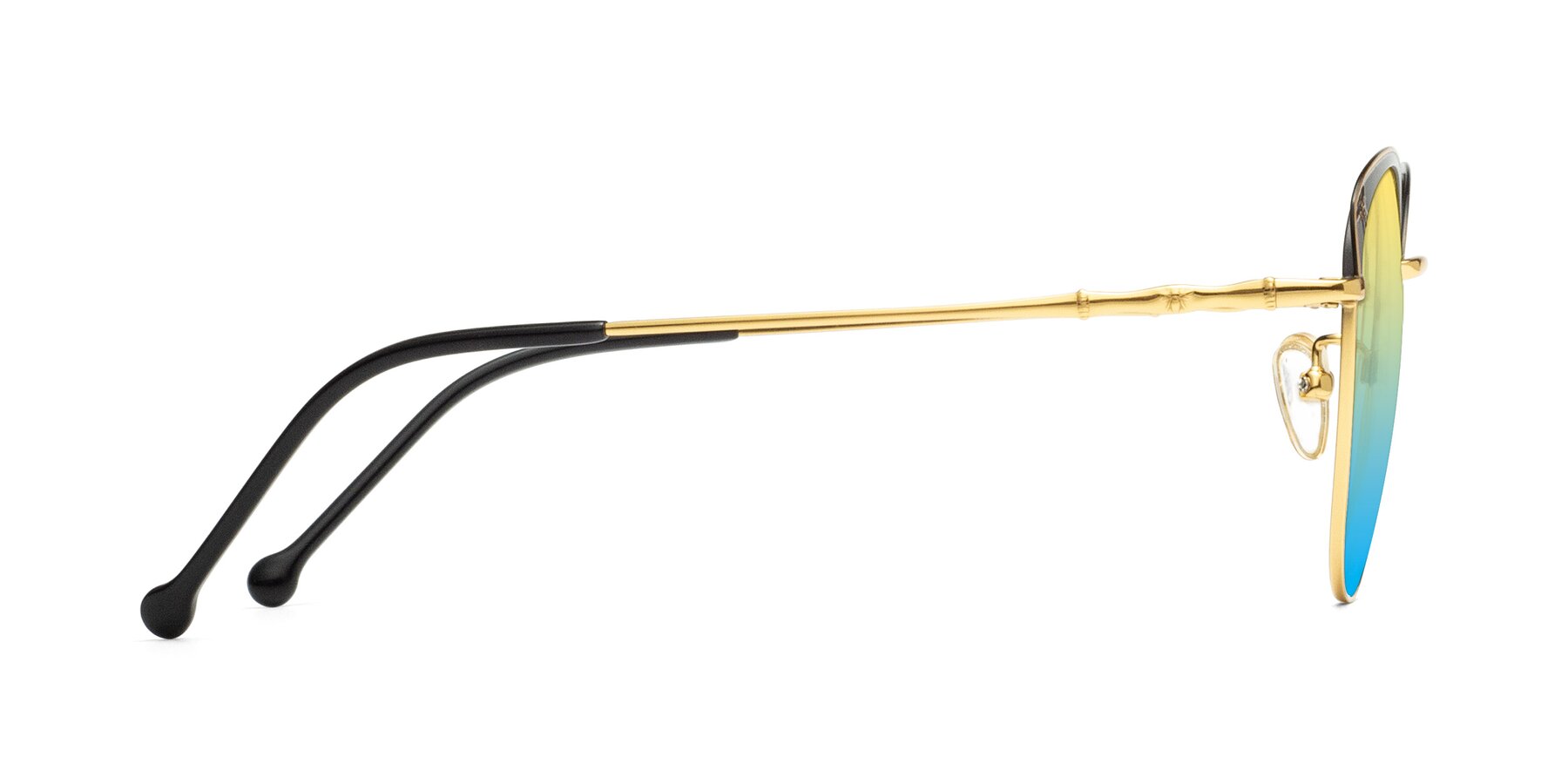 Side of 18019 in Black-Gold with Yellow / Blue Gradient Lenses