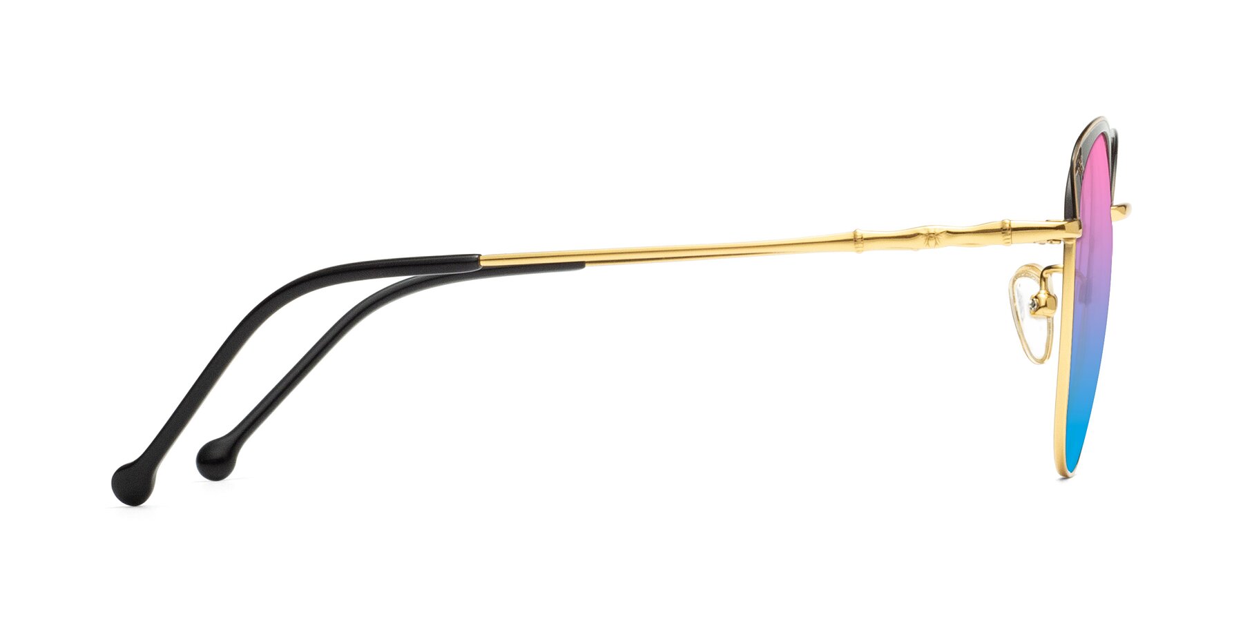 Side of 18019 in Black-Gold with Pink / Blue Gradient Lenses