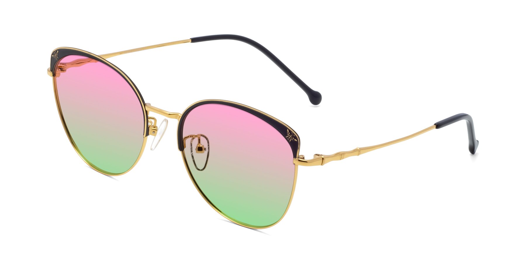 Angle of 18019 in Black-Gold with Pink / Green Gradient Lenses