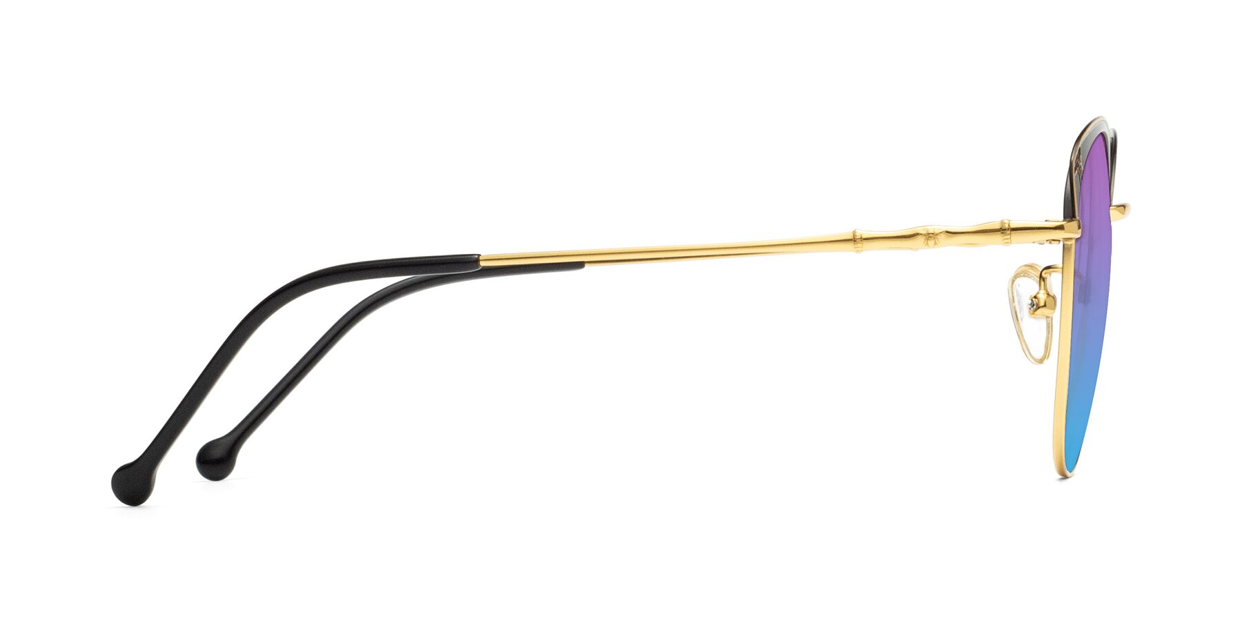 Side of 18019 in Black-Gold with Purple / Blue Gradient Lenses