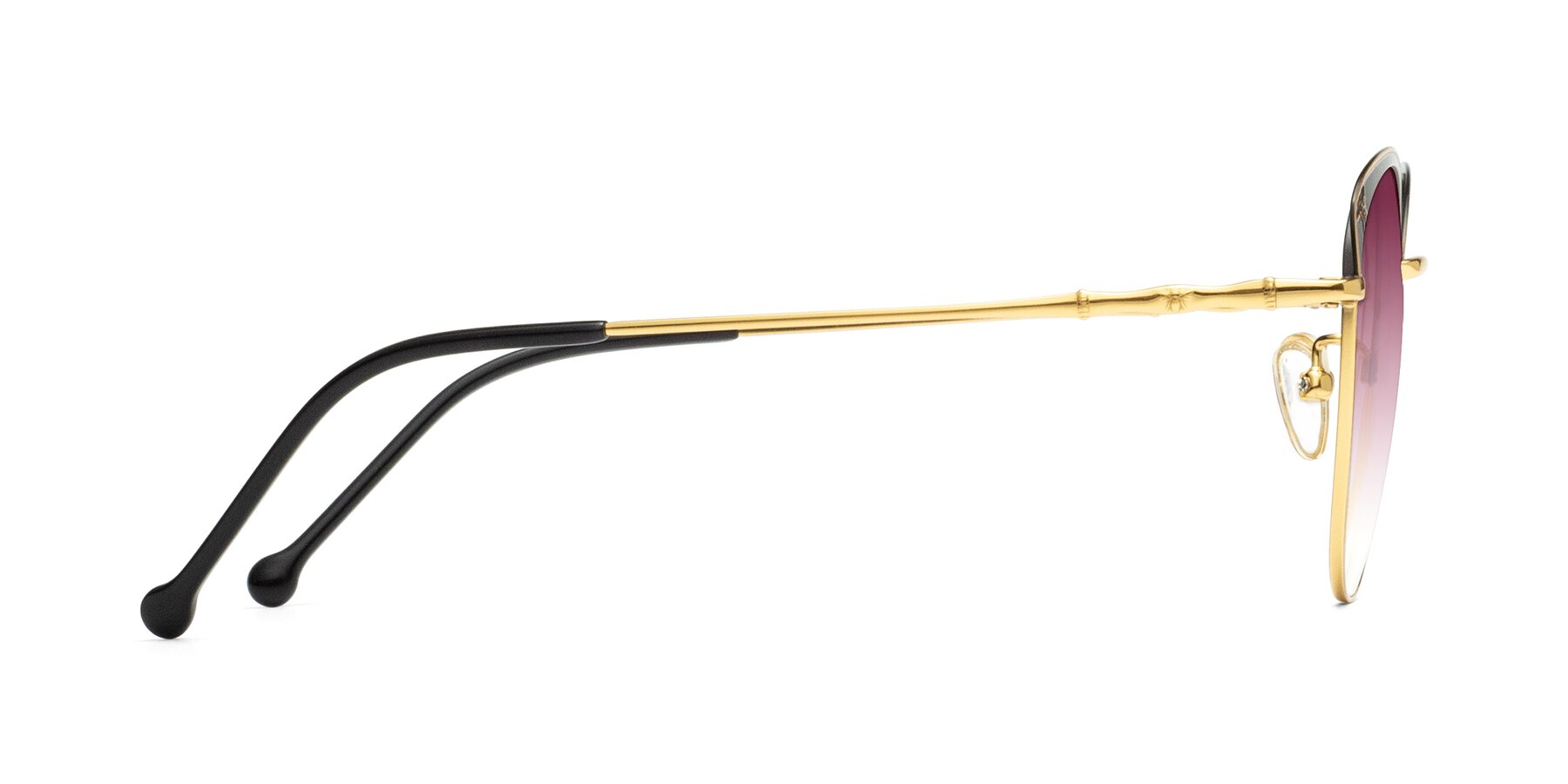 Side of 18019 in Black-Gold with Wine Gradient Lenses