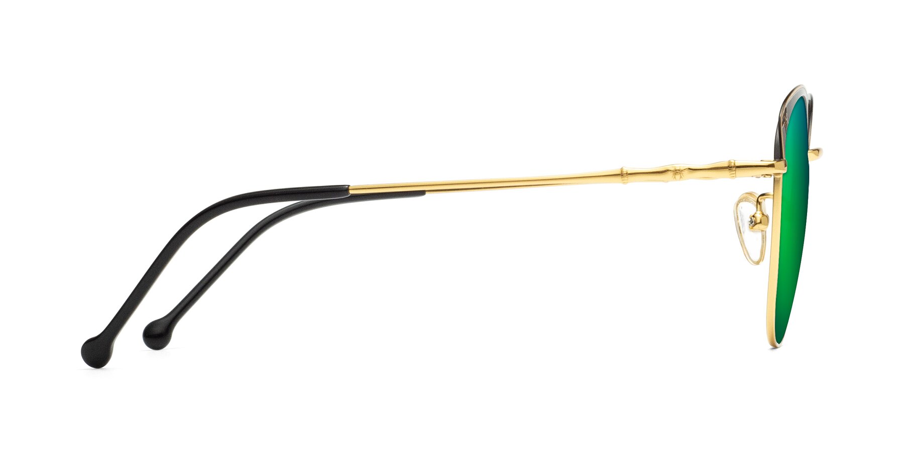 Side of 18019 in Black-Gold with Green Mirrored Lenses