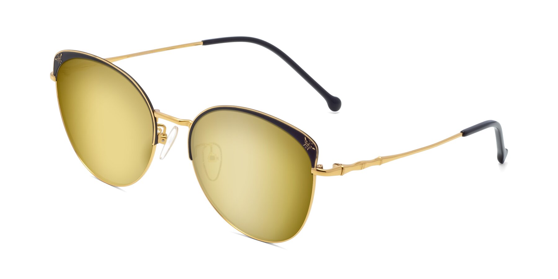 Angle of 18019 in Black-Gold with Gold Mirrored Lenses