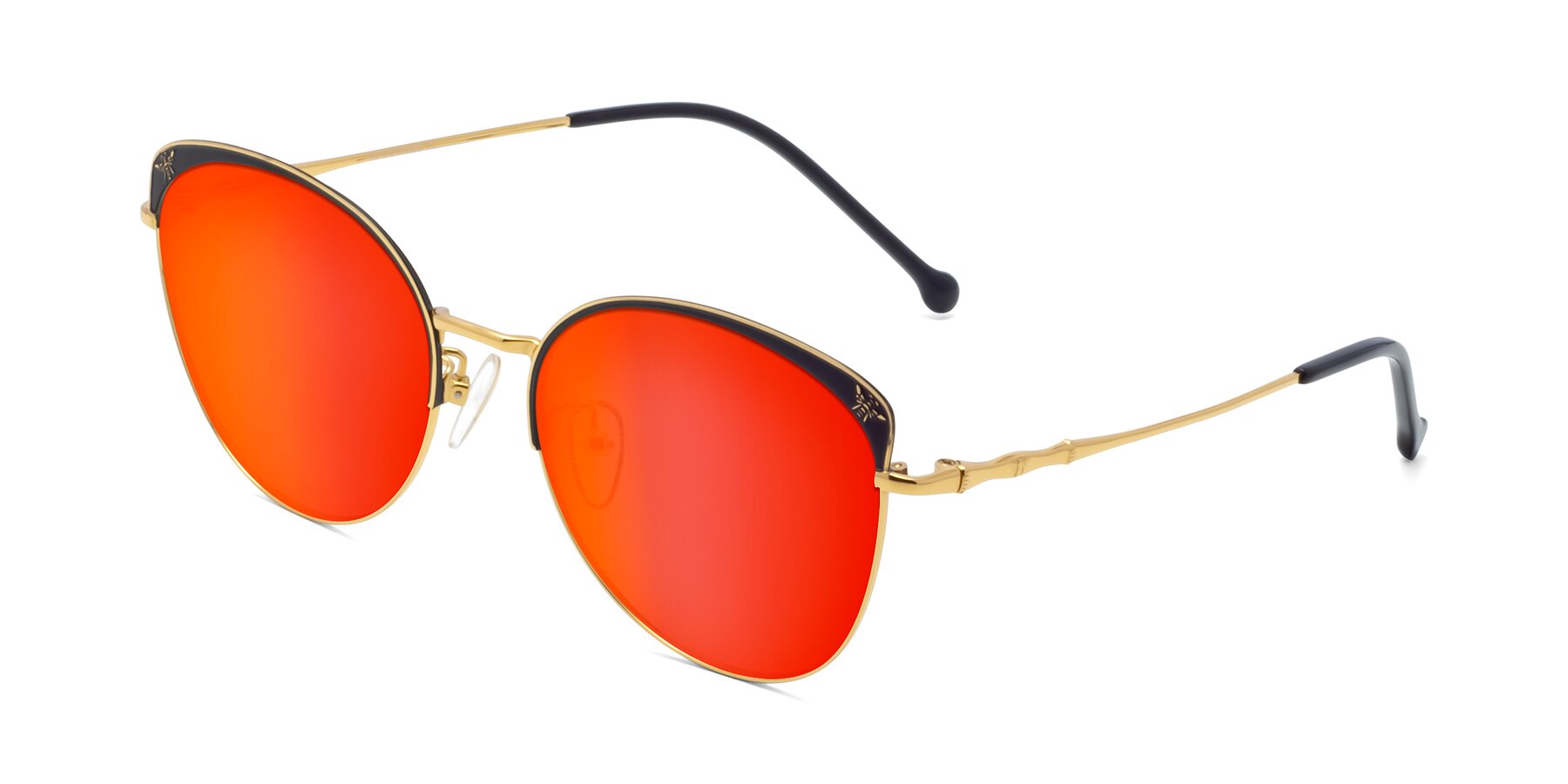 Angle of 18019 in Black-Gold with Red Gold Mirrored Lenses
