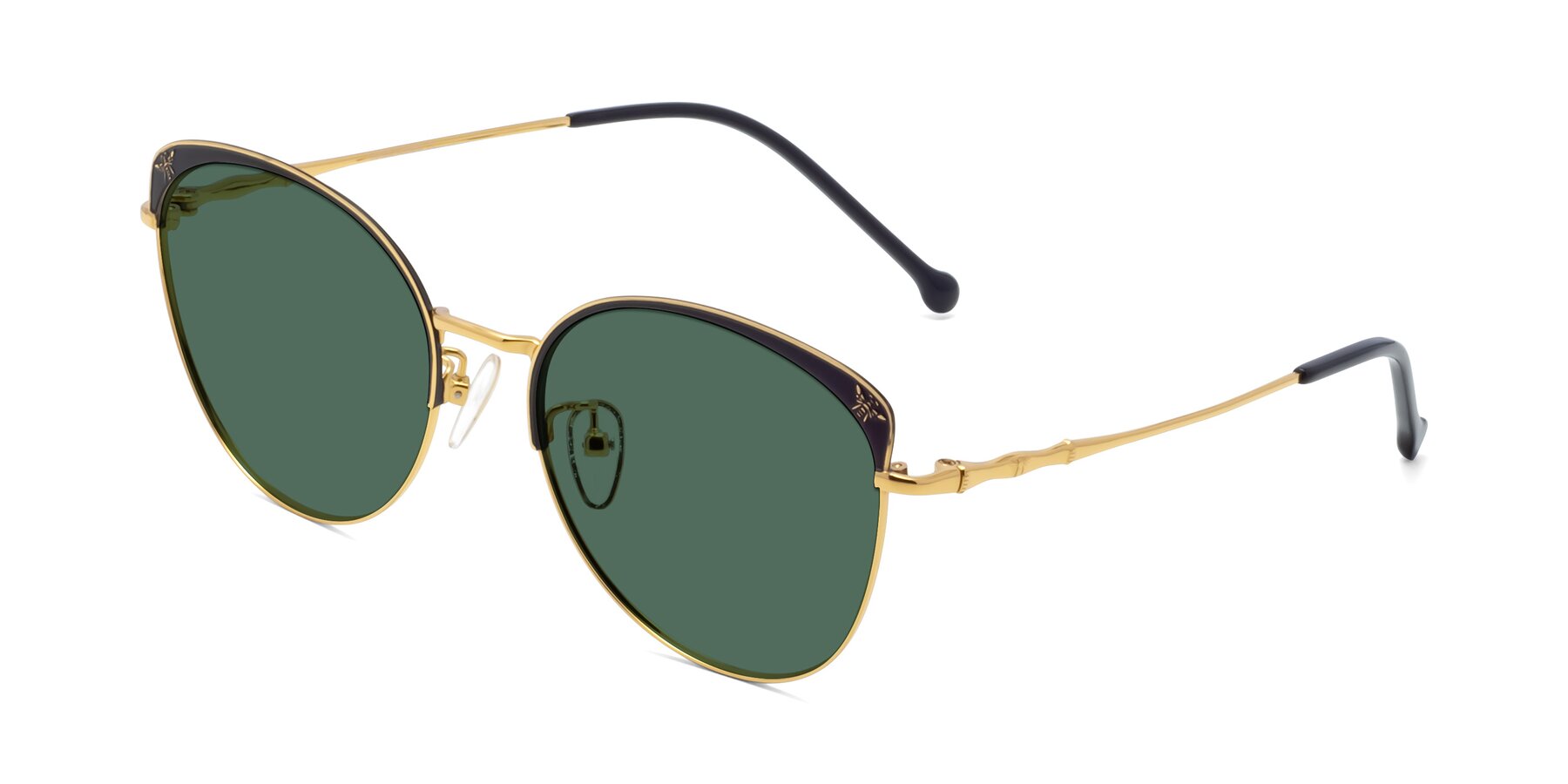 Angle of 18019 in Black-Gold with Green Polarized Lenses