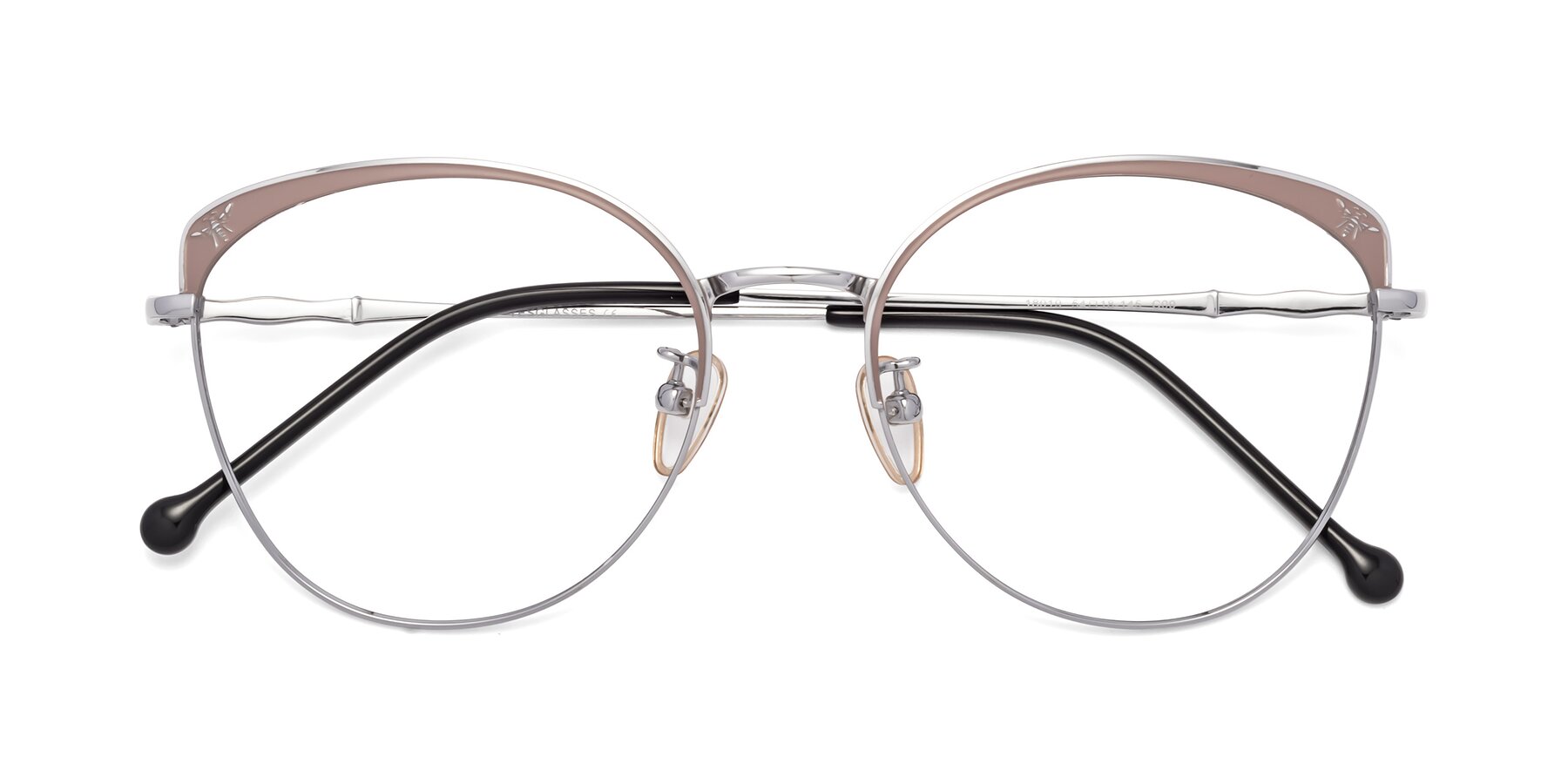 Folded Front of 18019 in Tan-Silver with Clear Blue Light Blocking Lenses