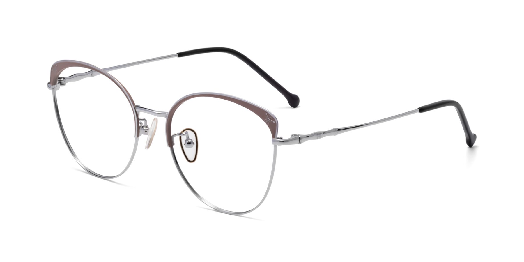 Angle of 18019 in Tan-Silver with Clear Eyeglass Lenses