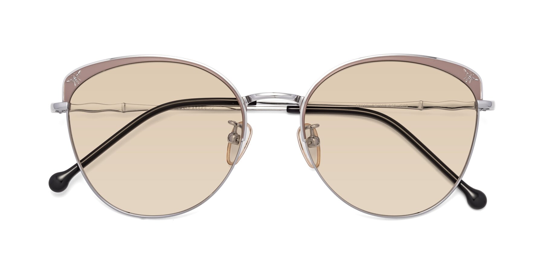 Folded Front of 18019 in Tan-Silver with Light Brown Tinted Lenses