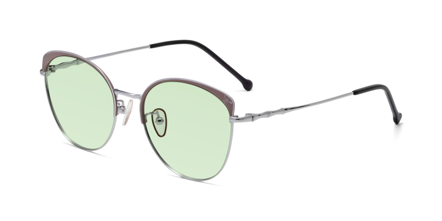 Angle of 18019 in Tan-Silver with Light Green Tinted Lenses