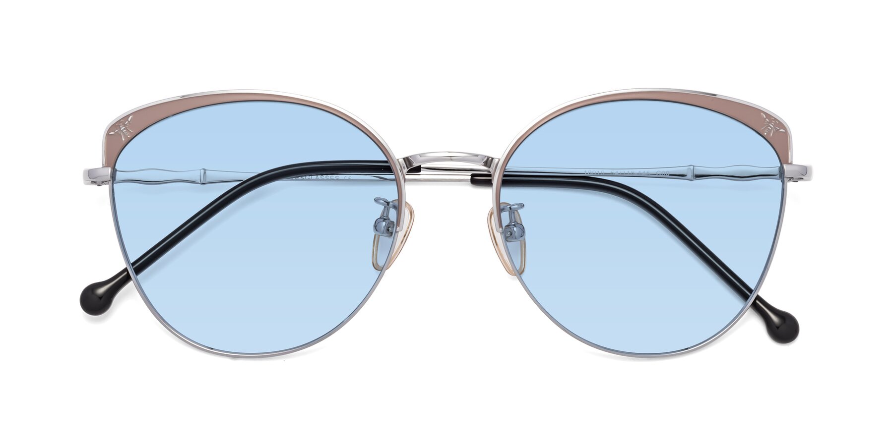 Folded Front of 18019 in Tan-Silver with Light Blue Tinted Lenses