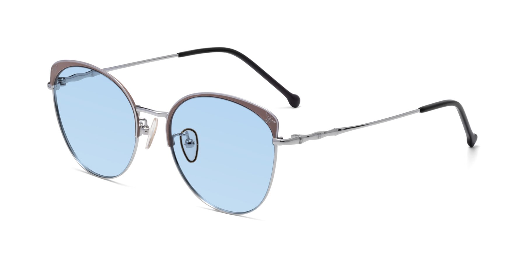 Angle of 18019 in Tan-Silver with Light Blue Tinted Lenses