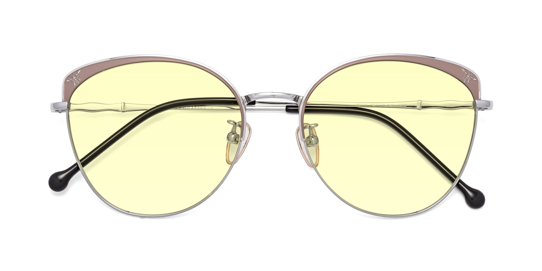 Folded Front of 18019 in Tan-Silver with Light Yellow Tinted Lenses