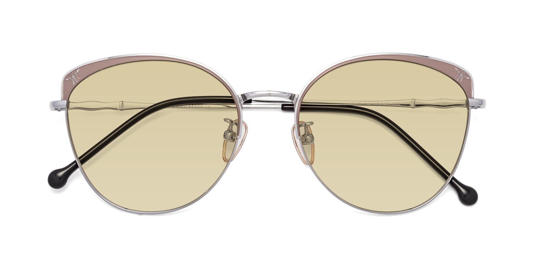 Folded Front of 18019 in Tan-Silver with Light Champagne Tinted Lenses