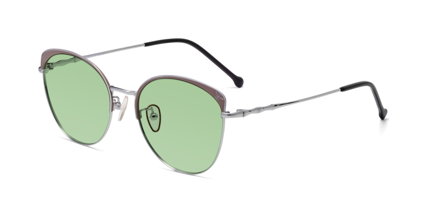 Angle of 18019 in Tan-Silver with Medium Green Tinted Lenses