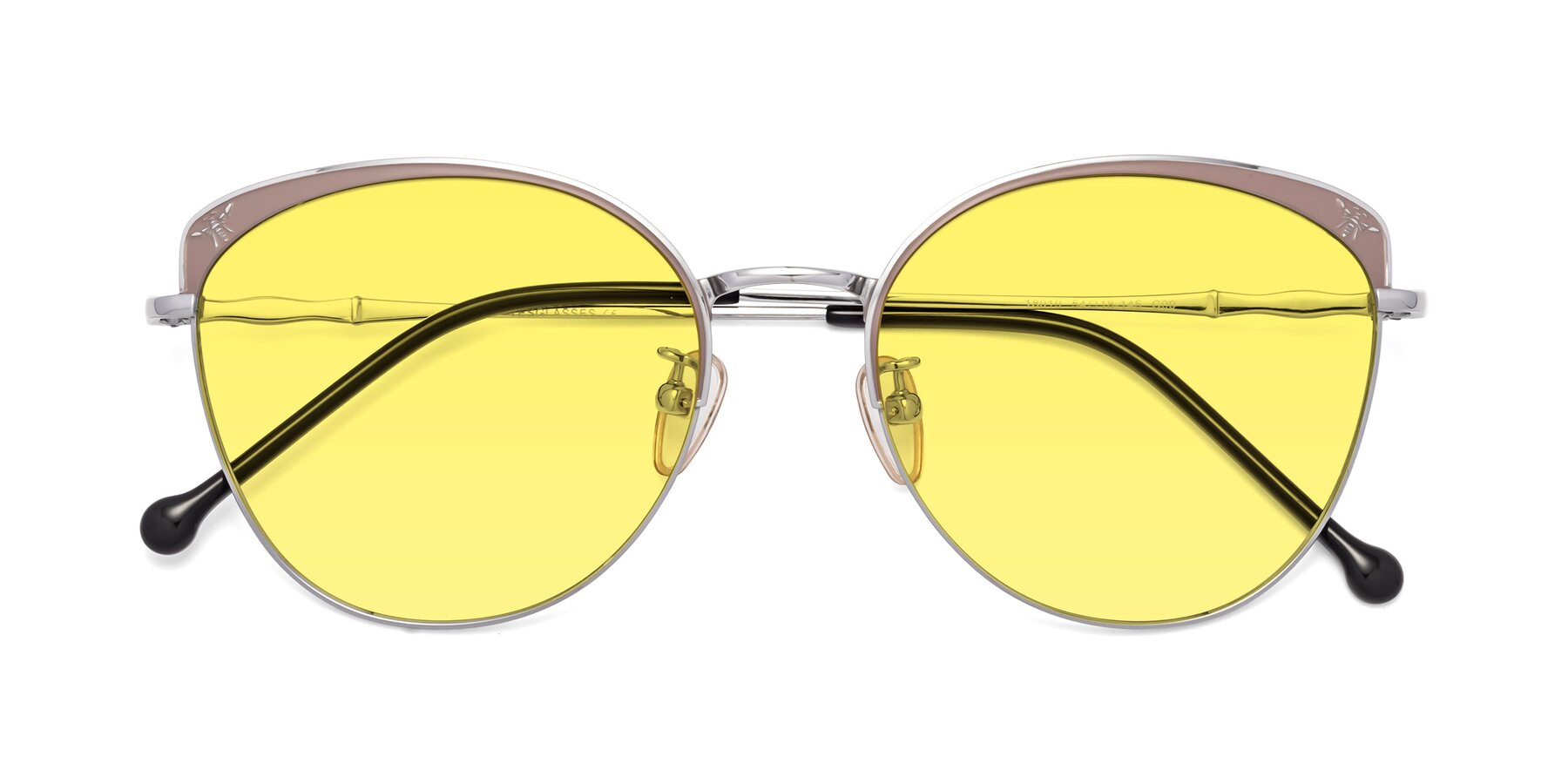 Folded Front of 18019 in Tan-Silver with Medium Yellow Tinted Lenses