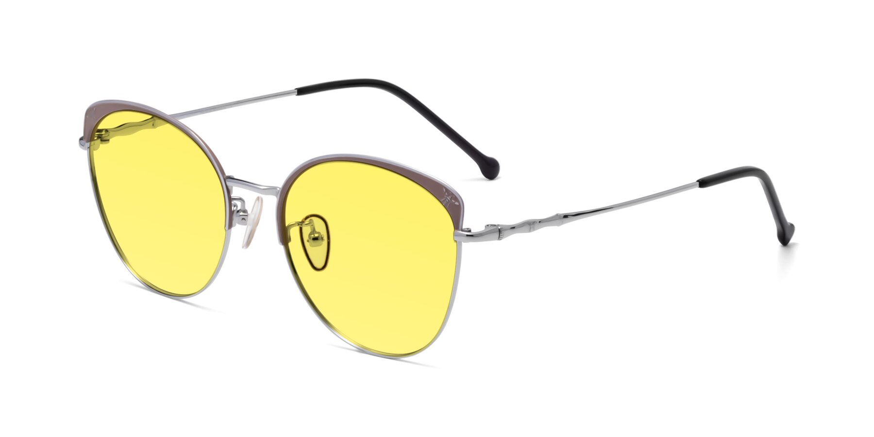 Angle of 18019 in Tan-Silver with Medium Yellow Tinted Lenses