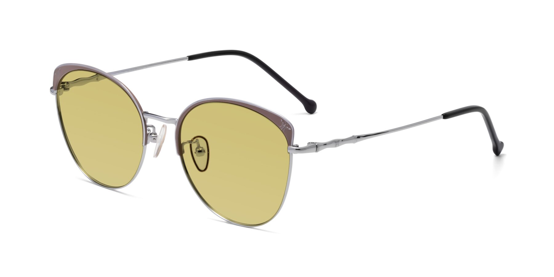 Angle of 18019 in Tan-Silver with Medium Champagne Tinted Lenses