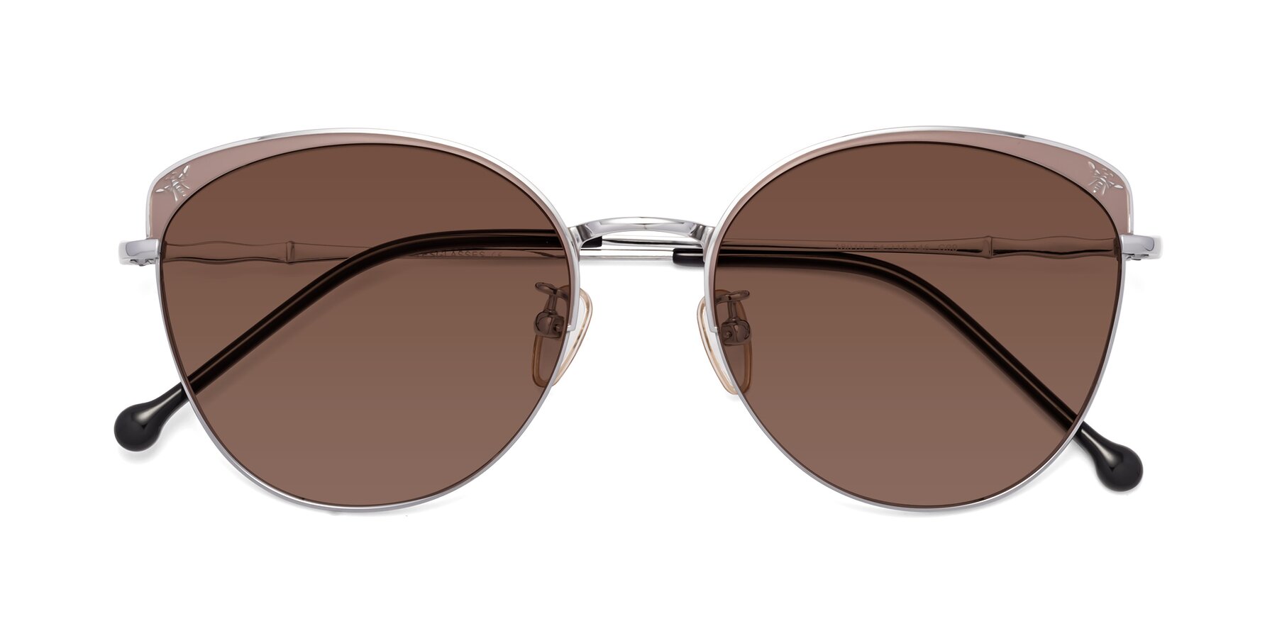 Folded Front of 18019 in Tan-Silver with Brown Tinted Lenses