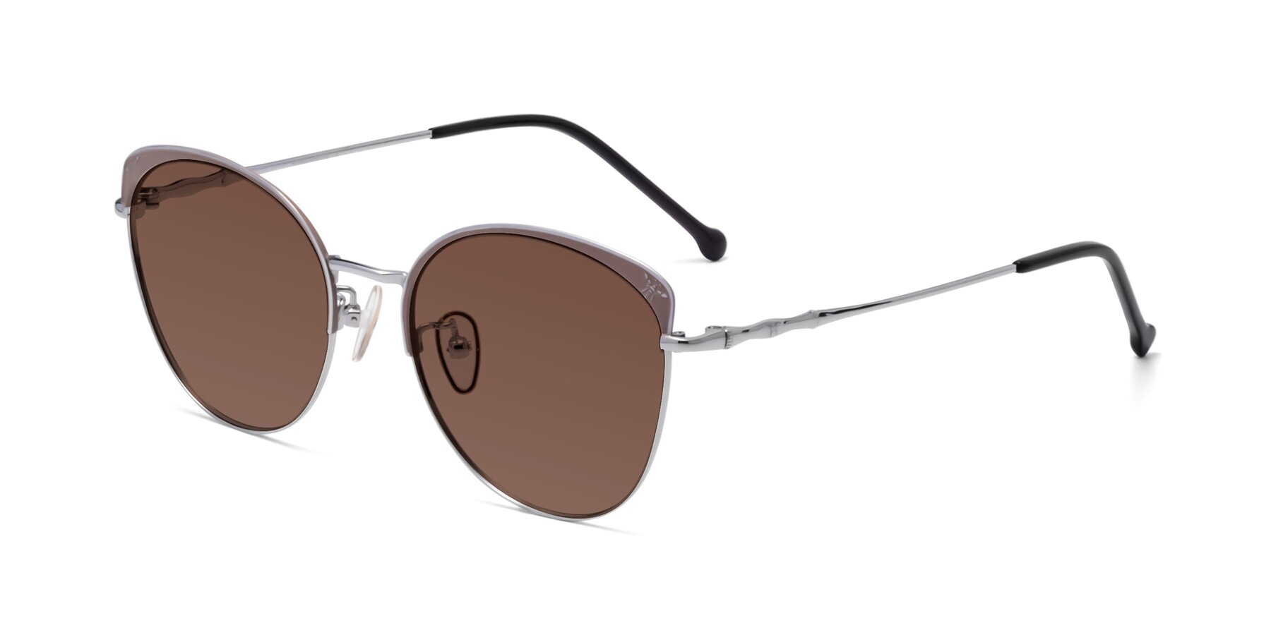 Angle of 18019 in Tan-Silver with Brown Tinted Lenses
