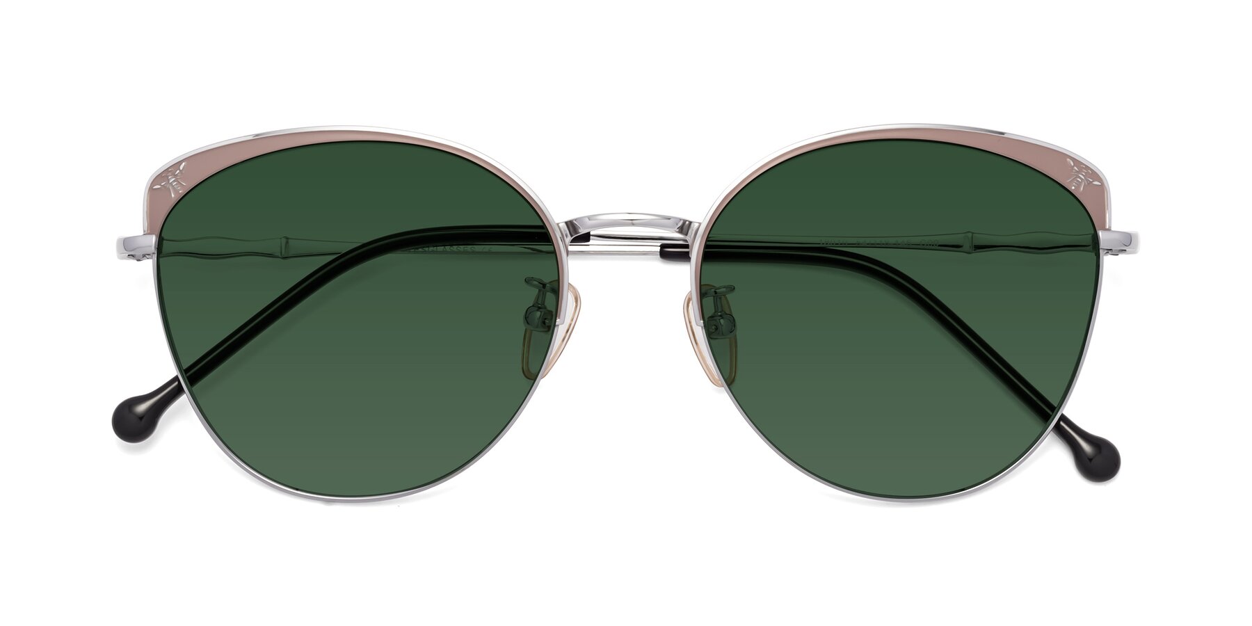 Folded Front of 18019 in Tan-Silver with Green Tinted Lenses
