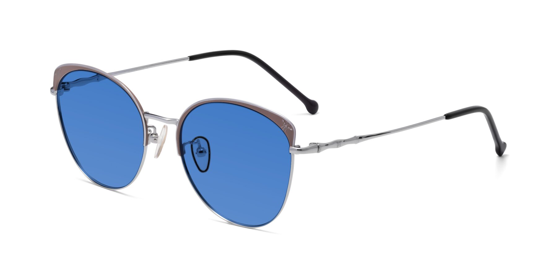 Angle of 18019 in Tan-Silver with Blue Tinted Lenses