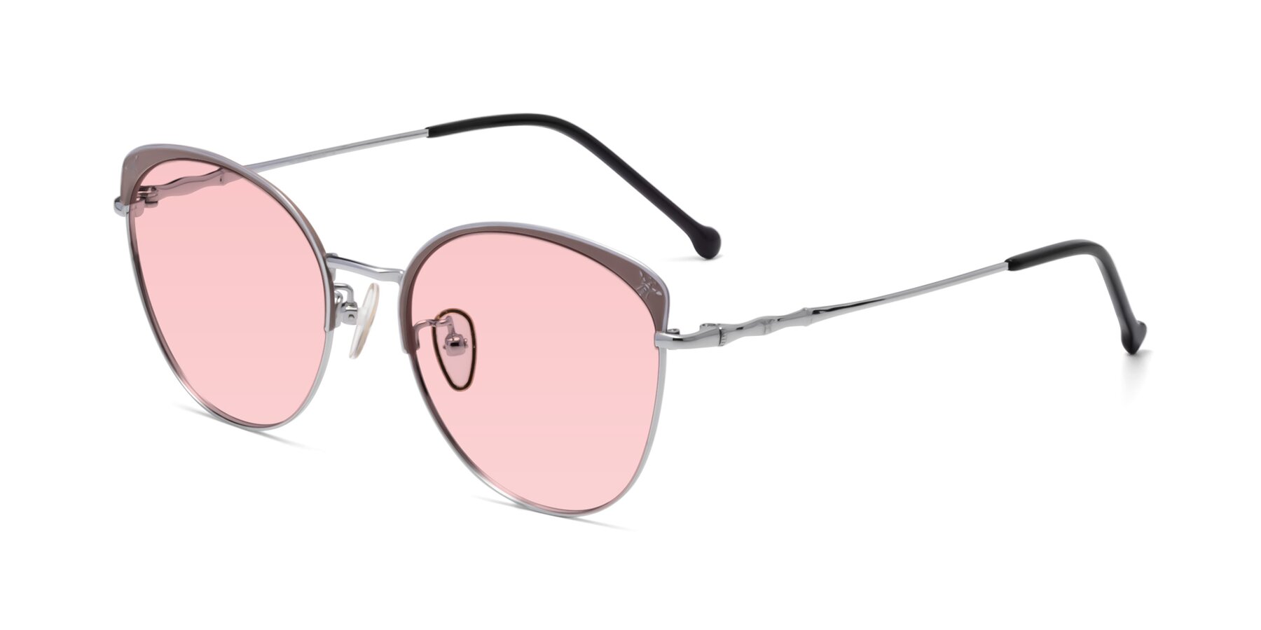 Angle of 18019 in Tan-Silver with Light Garnet Tinted Lenses