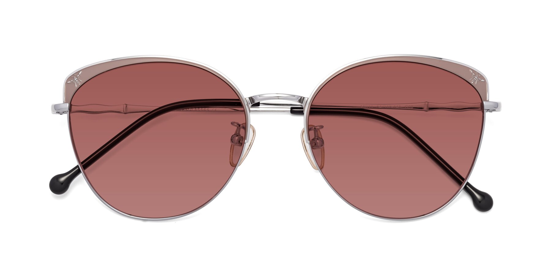 Folded Front of 18019 in Tan-Silver with Garnet Tinted Lenses