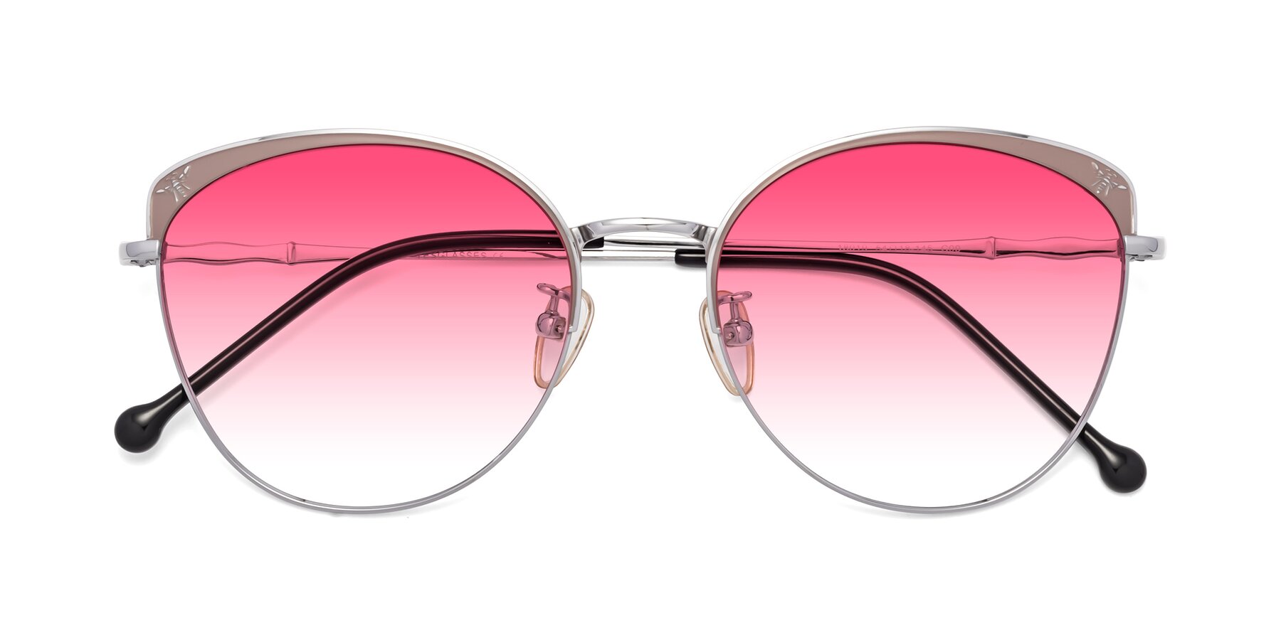 Folded Front of 18019 in Tan-Silver with Pink Gradient Lenses