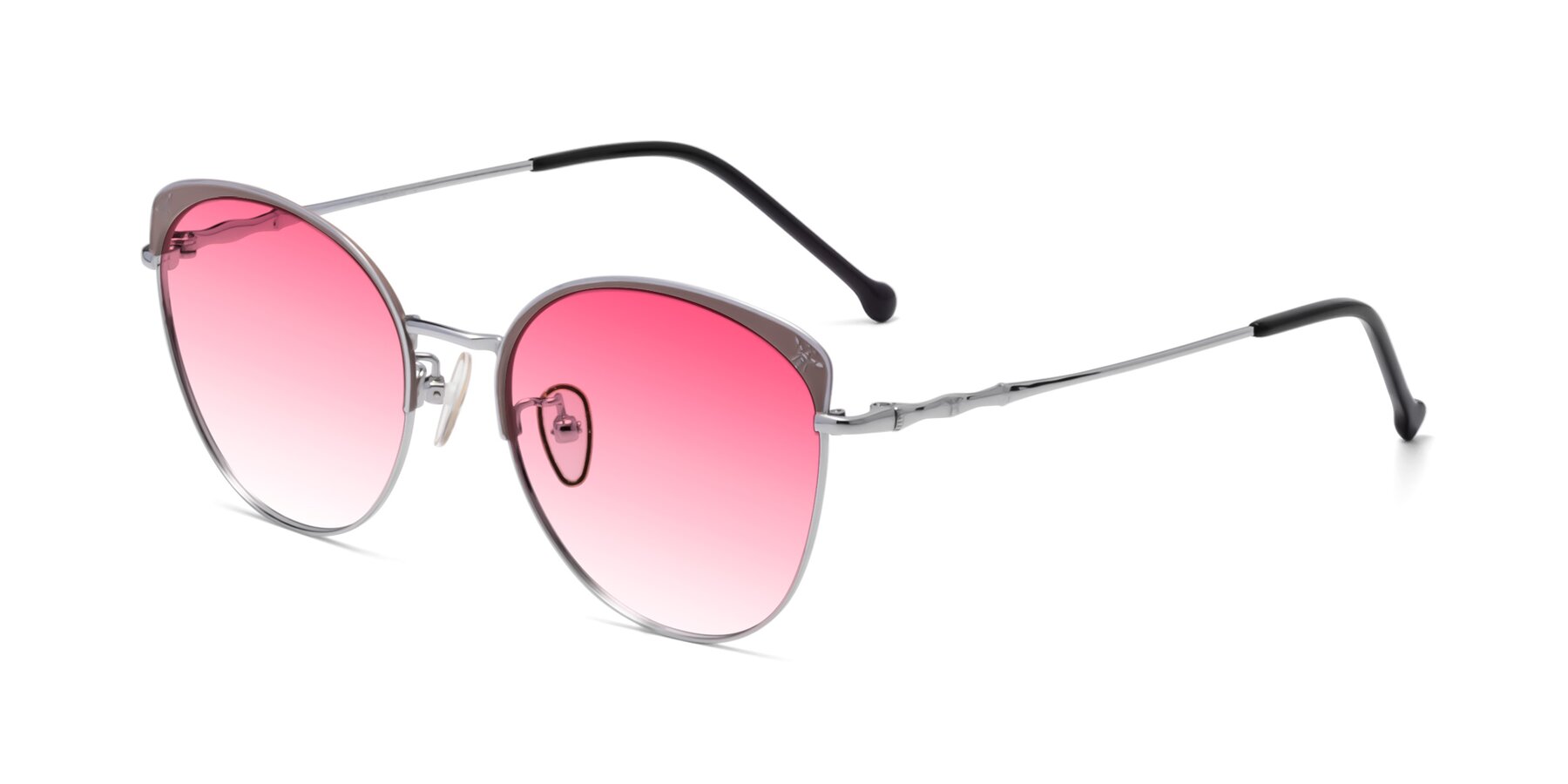 Angle of 18019 in Tan-Silver with Pink Gradient Lenses