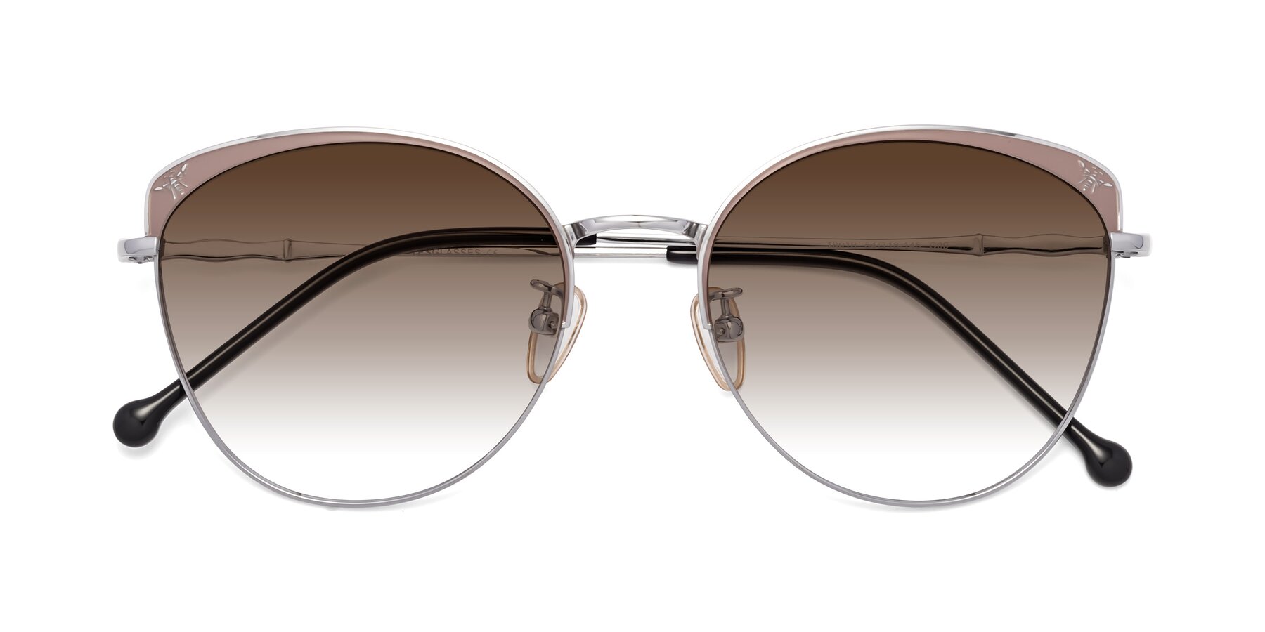 Folded Front of 18019 in Tan-Silver with Brown Gradient Lenses
