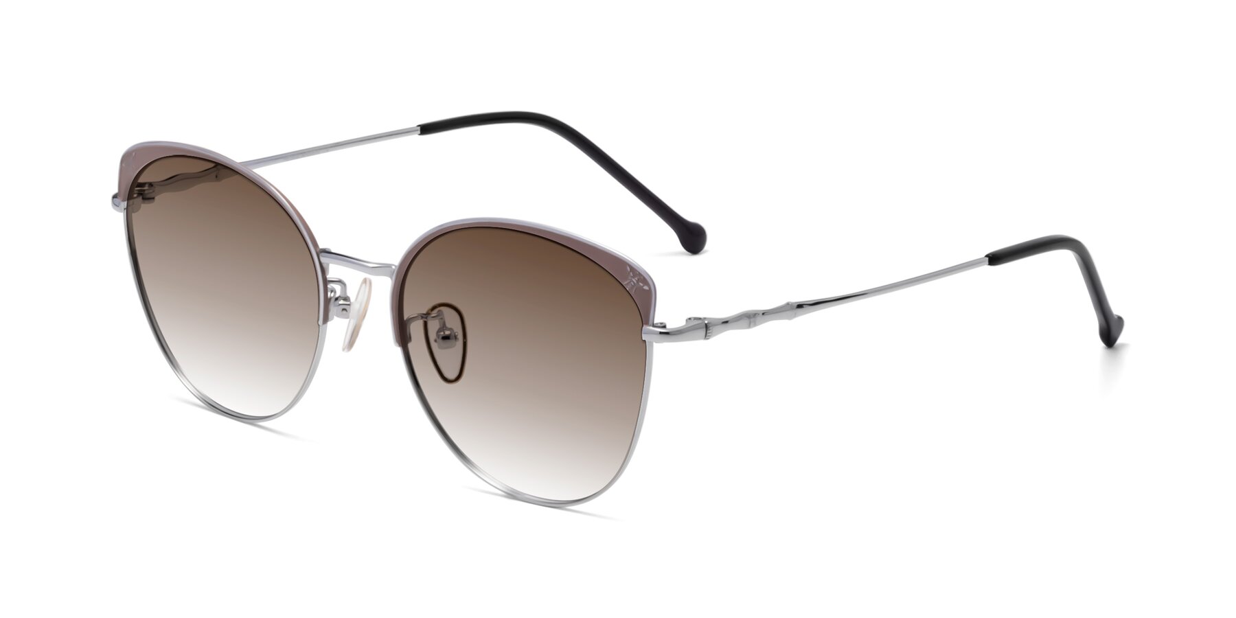 Angle of 18019 in Tan-Silver with Brown Gradient Lenses