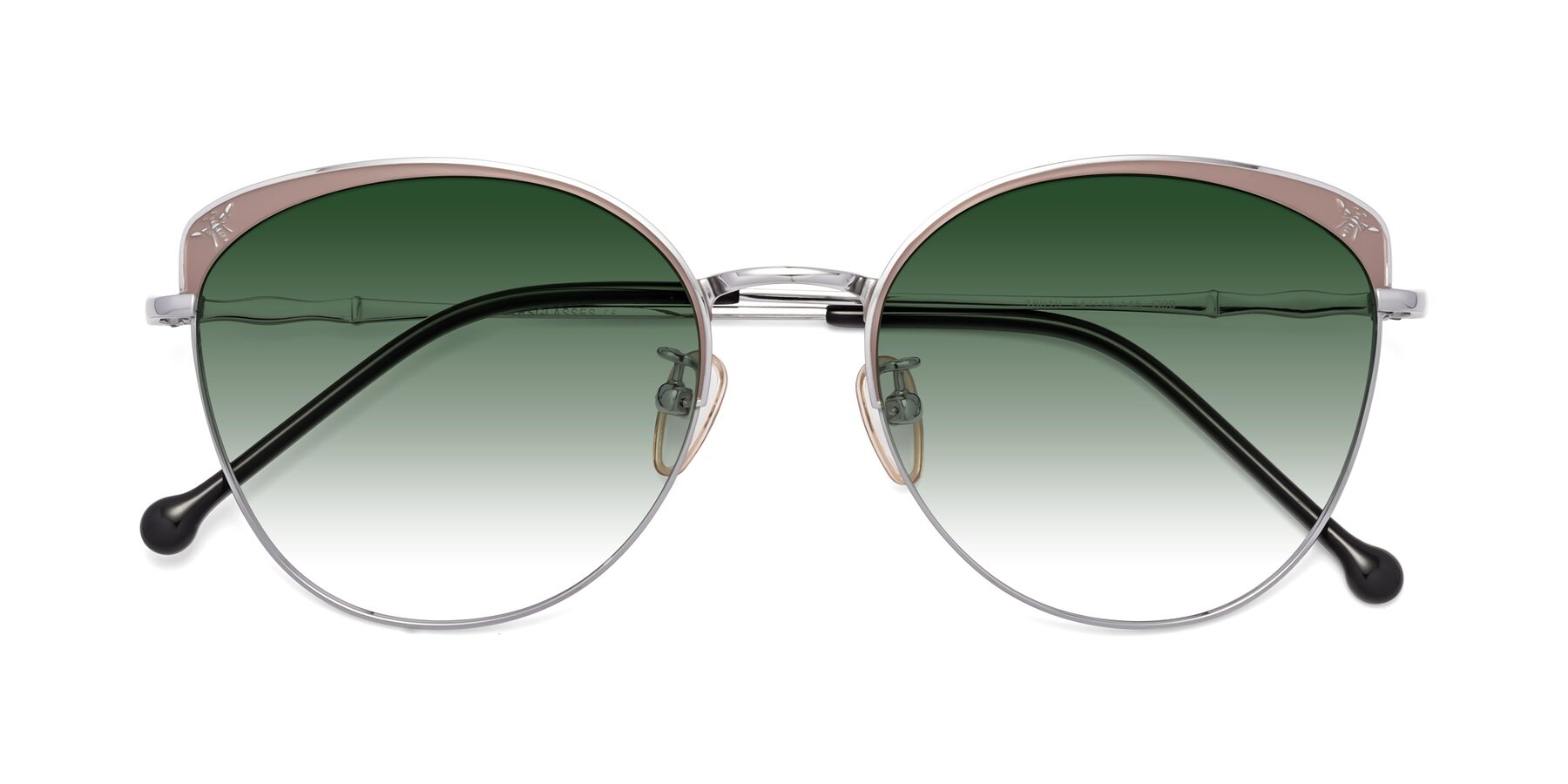 Folded Front of 18019 in Tan-Silver with Green Gradient Lenses