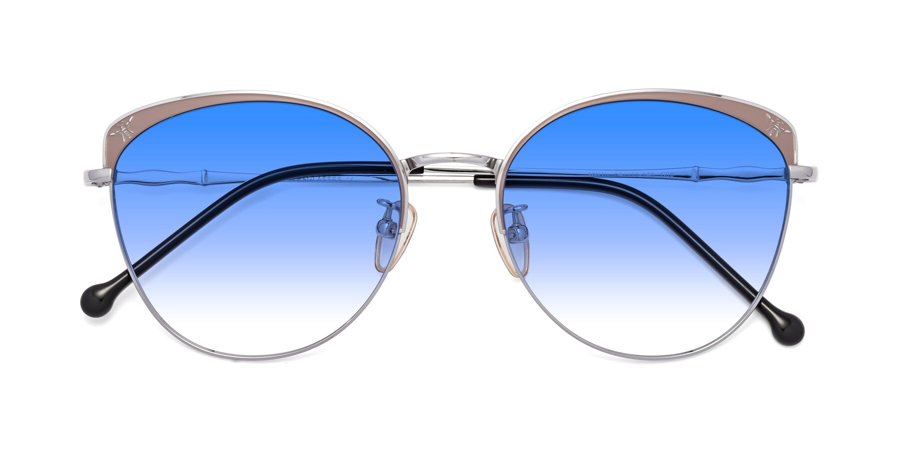 Folded Front of 18019 in Tan-Silver with Blue Gradient Lenses