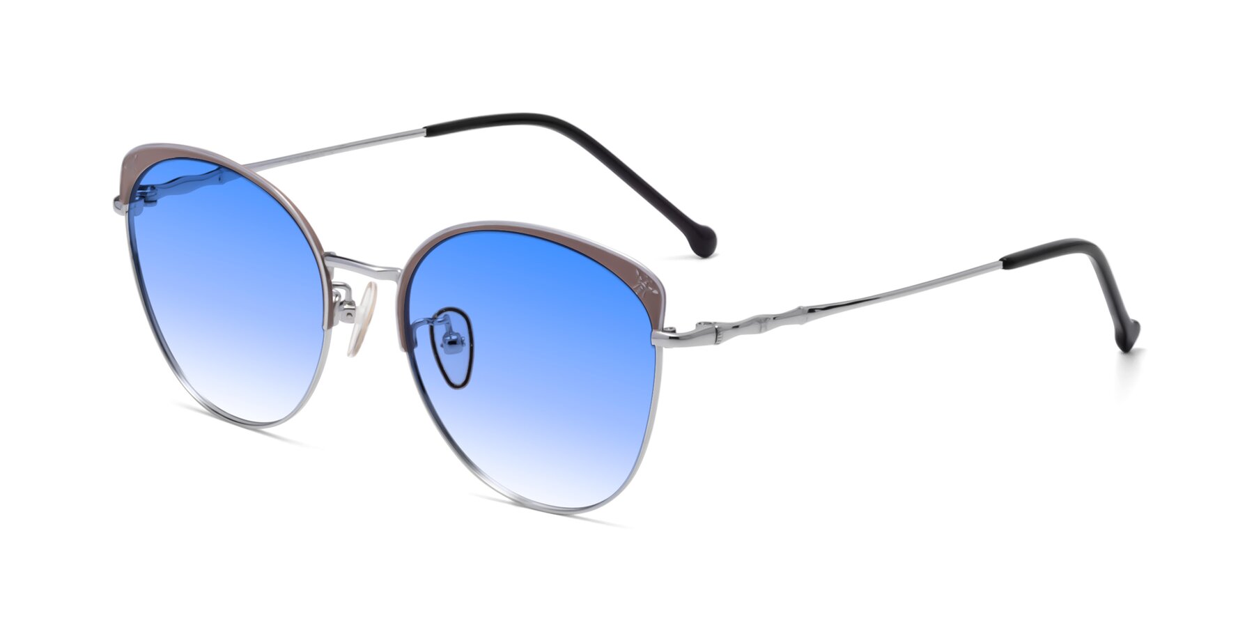 Angle of 18019 in Tan-Silver with Blue Gradient Lenses