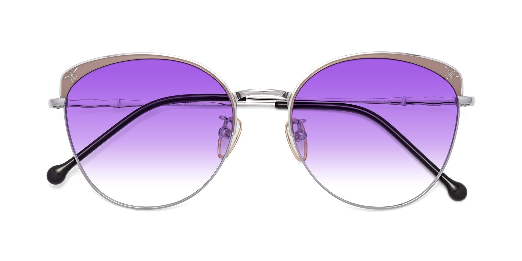 Folded Front of 18019 in Tan-Silver with Purple Gradient Lenses