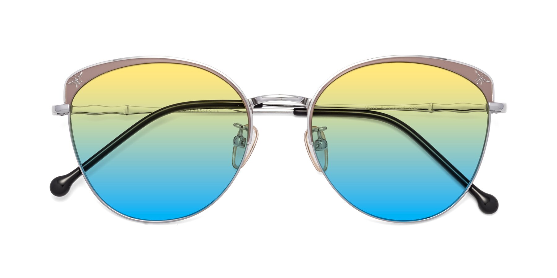 Folded Front of 18019 in Tan-Silver with Yellow / Blue Gradient Lenses