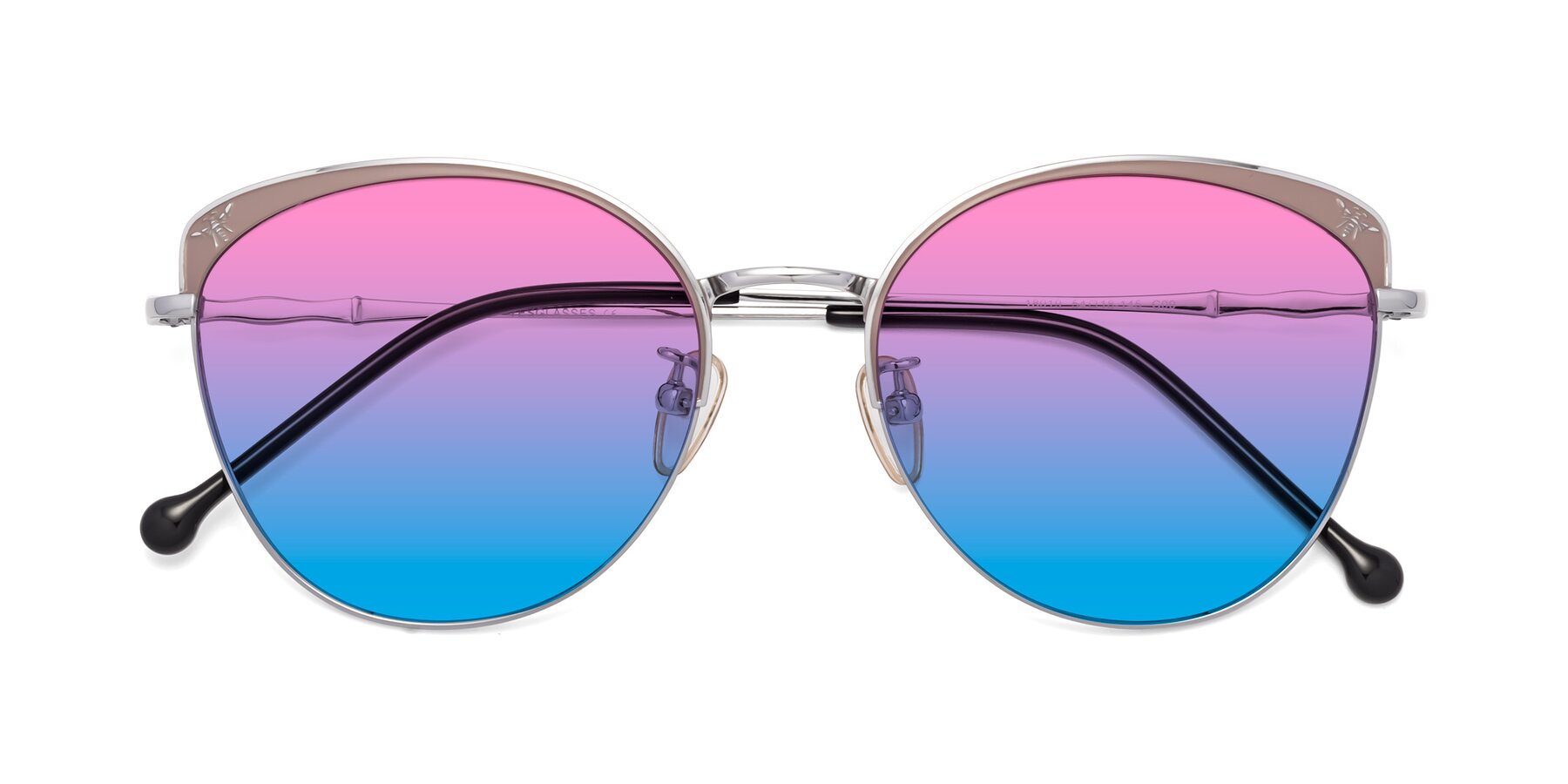 Folded Front of 18019 in Tan-Silver with Pink / Blue Gradient Lenses