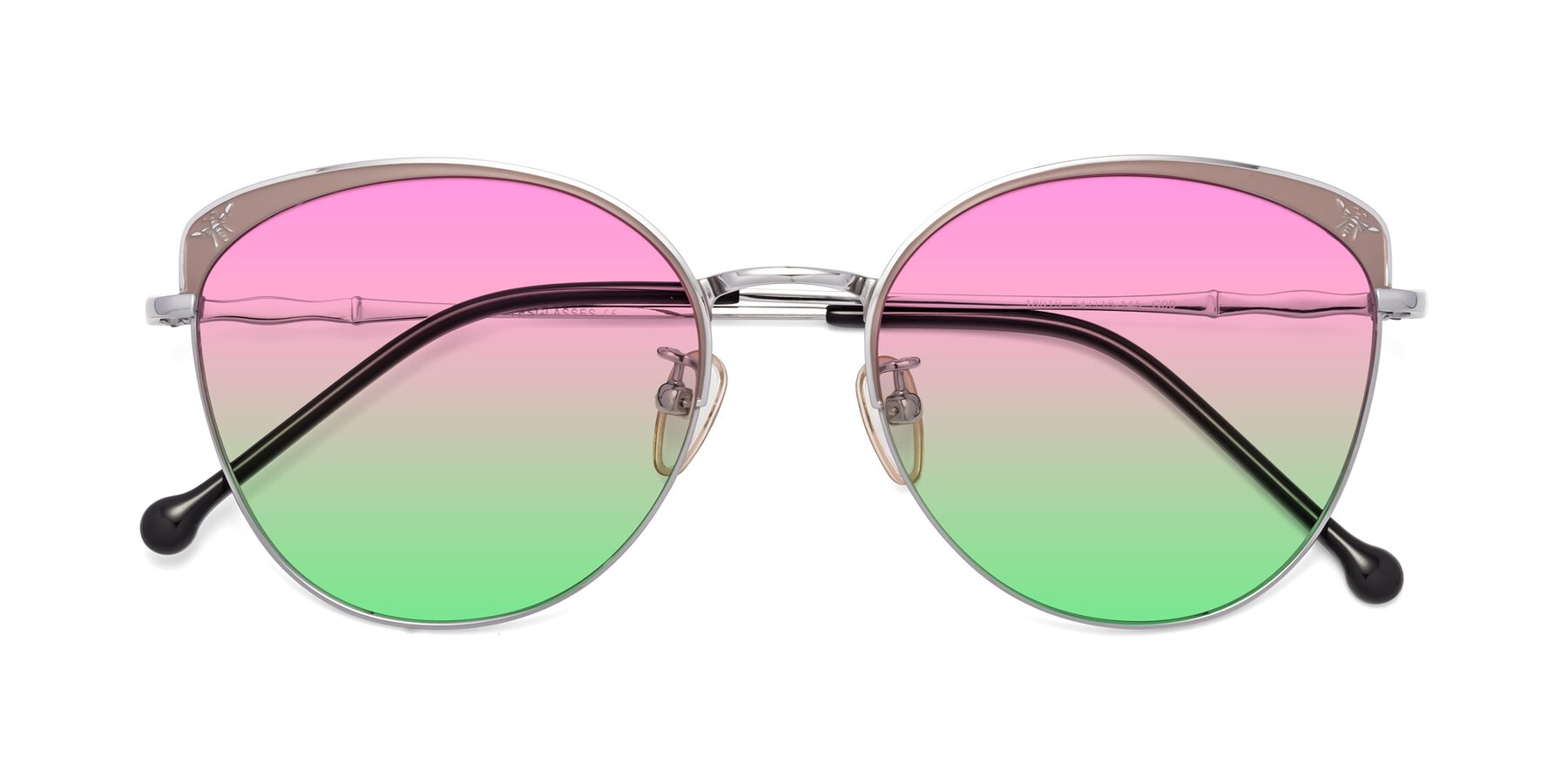 Folded Front of 18019 in Tan-Silver with Pink / Green Gradient Lenses