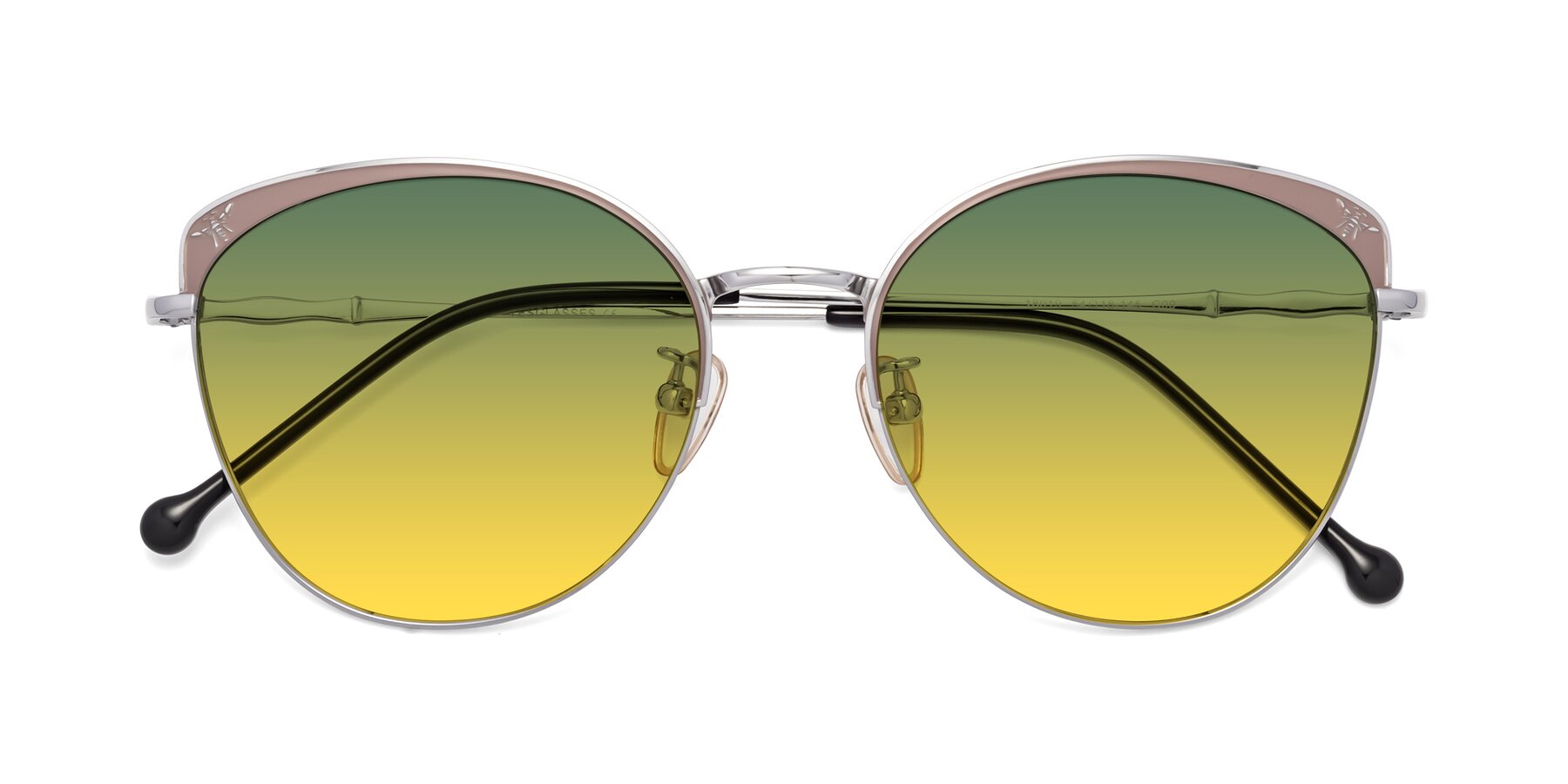 Folded Front of 18019 in Tan-Silver with Green / Yellow Gradient Lenses