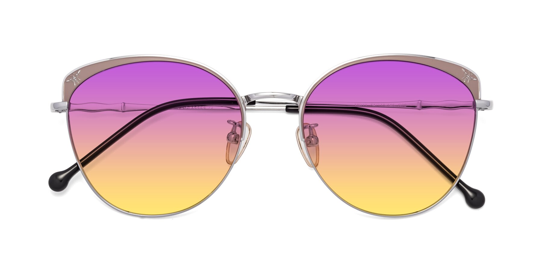 Folded Front of 18019 in Tan-Silver with Purple / Yellow Gradient Lenses