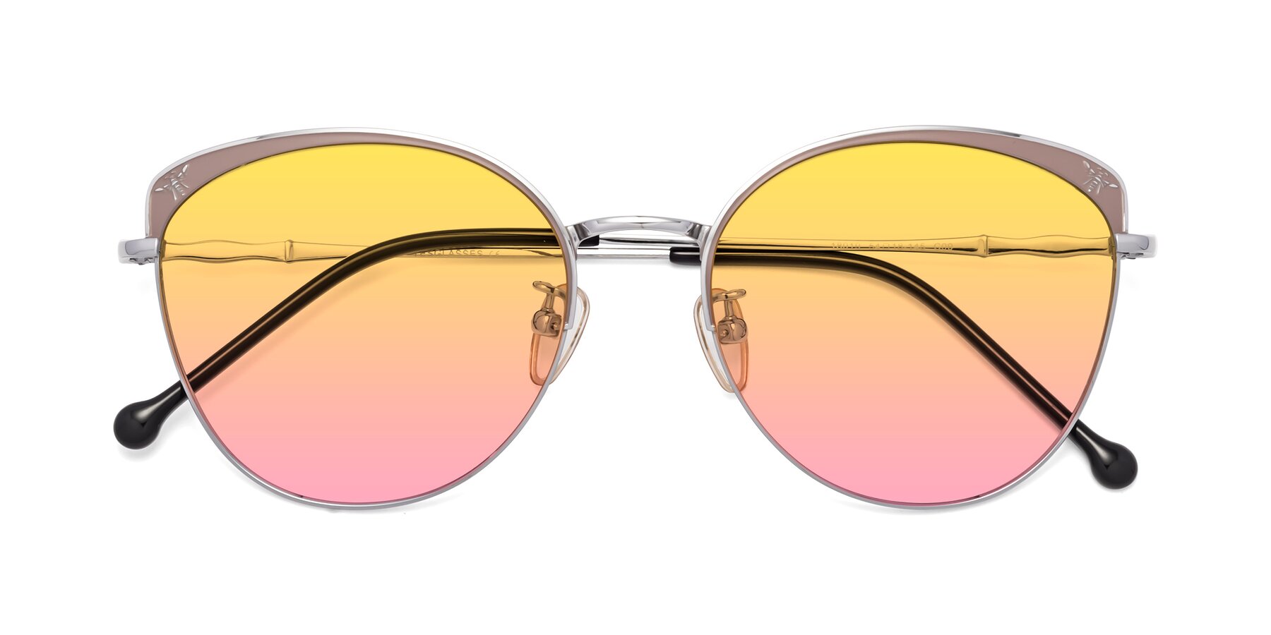 Folded Front of 18019 in Tan-Silver with Yellow / Pink Gradient Lenses