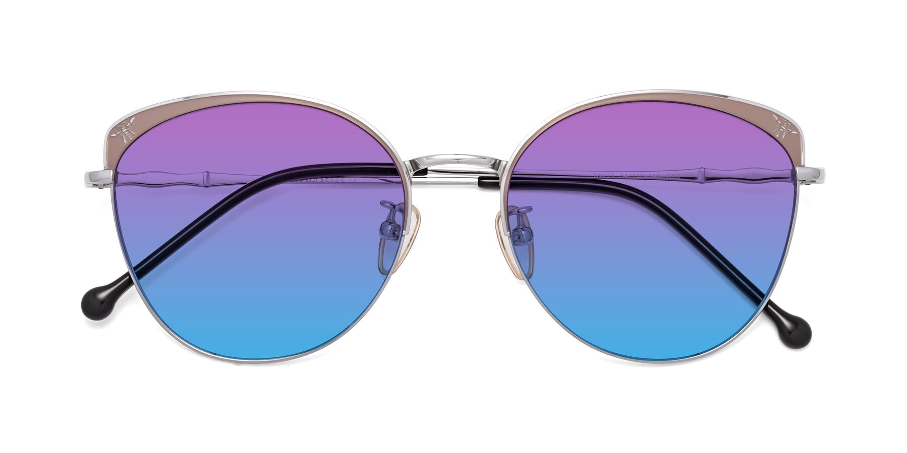 Folded Front of 18019 in Tan-Silver with Purple / Blue Gradient Lenses