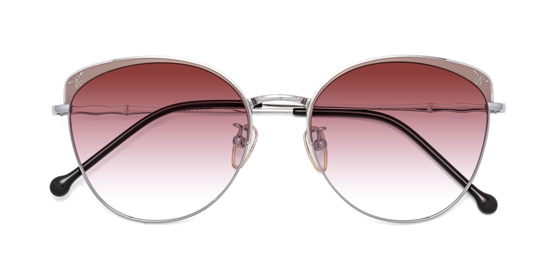 Folded Front of 18019 in Tan-Silver with Garnet Gradient Lenses