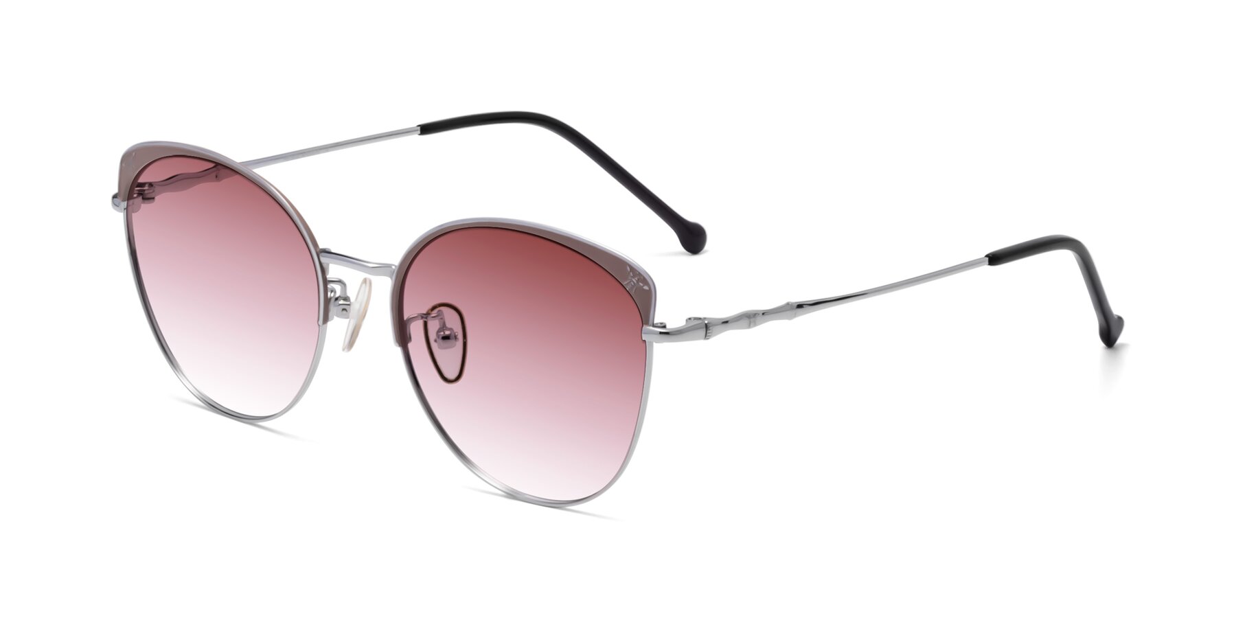 Angle of 18019 in Tan-Silver with Garnet Gradient Lenses