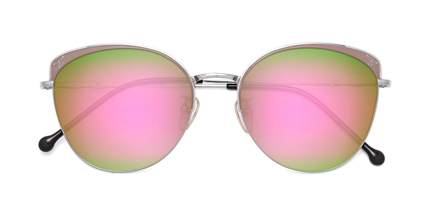 18019 - Tan / Silver Flash Mirrored Sunglasses