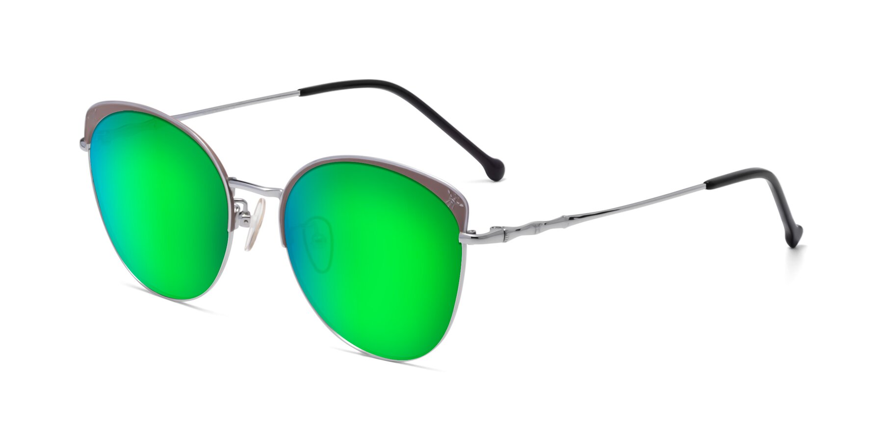 Angle of 18019 in Tan-Silver with Green Mirrored Lenses