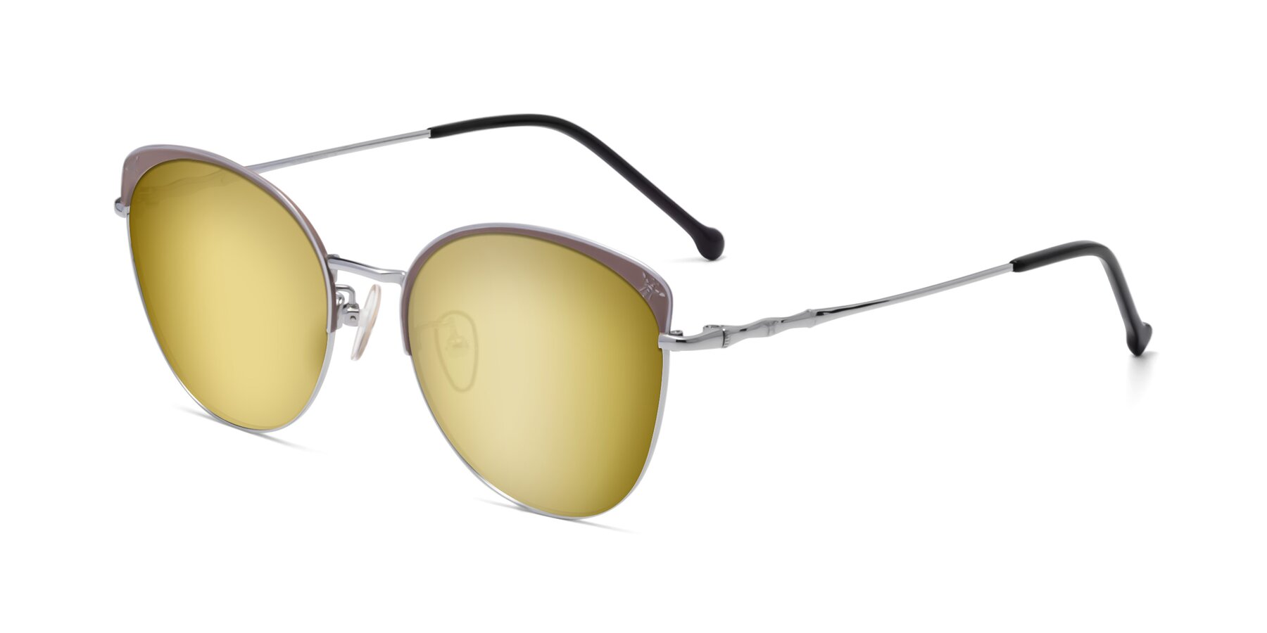 Angle of 18019 in Tan-Silver with Gold Mirrored Lenses