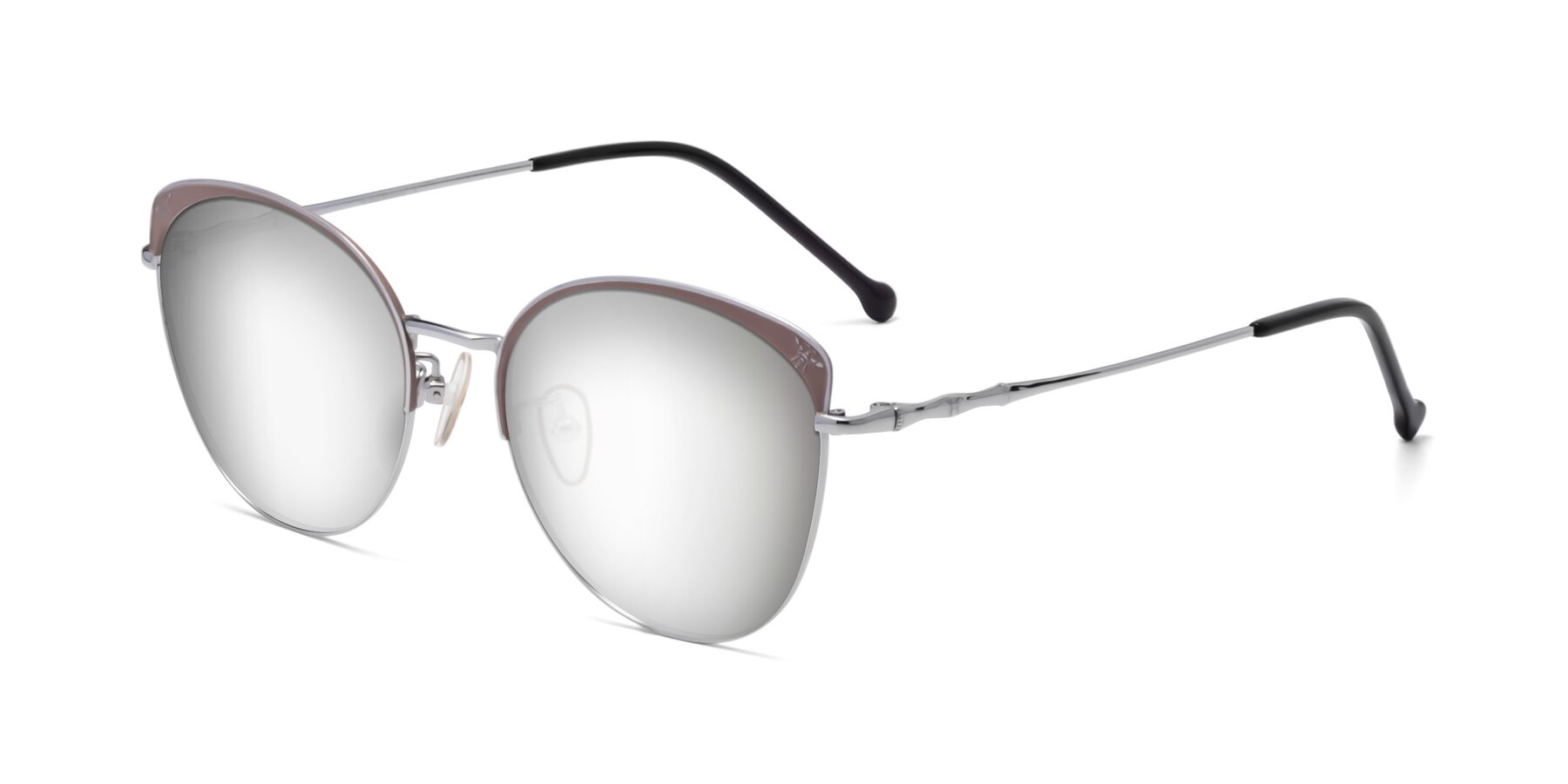 Angle of 18019 in Tan-Silver with Silver Mirrored Lenses